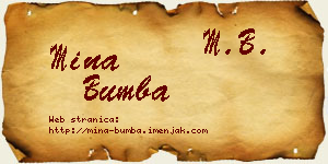 Mina Bumba vizit kartica